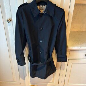 Burberry Brit Men's Navy Blue Trench Coat Medium